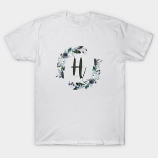 Floral Monogram H Dark Bohemian Flora T-Shirt